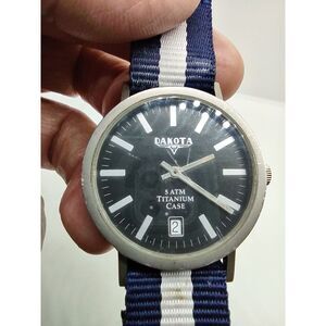 Dakota "Rock Solid Time" All Titanium Case Swiss Parts Men's Vintage Date Watch